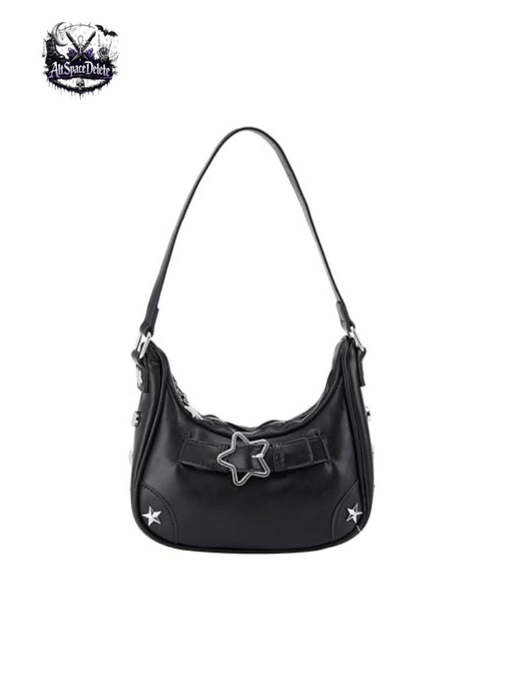 PU Leather Studded Crossbody Purse Goth Punk Shoulder Bag